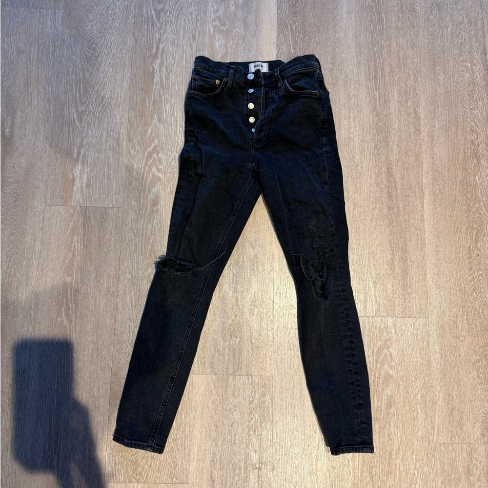 Agolde Charcoal Button-Fly Denim